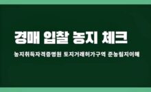 경매 입찰 농지