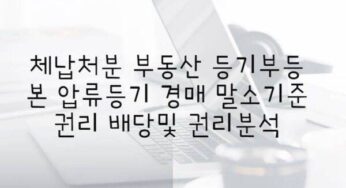 체납처분 부동산 등기부등본 압류등기 경매 말소기준권리 배당및 권리분석