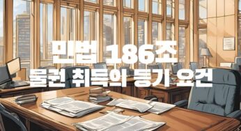 민법 186조 부동산 물권변동 등기 완료 해야 소유자 185조 물권법정주의 물권 공시성 공신력 유지 상호보완