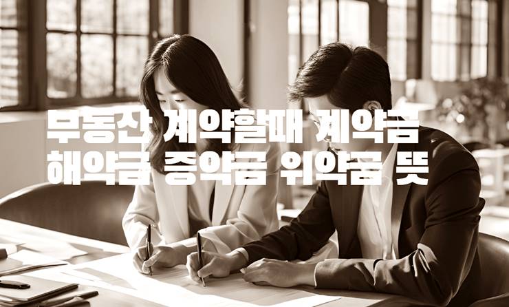 계약금 증약금 해약금 위약금 뜻 차이