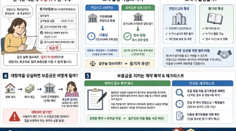 전세 보증금 지키는 법 전입신고 대항력 효력 등기 근저당권과 비교 경매시 확정일자 우선변제권 임대차 계약서 필수 특약 작성법